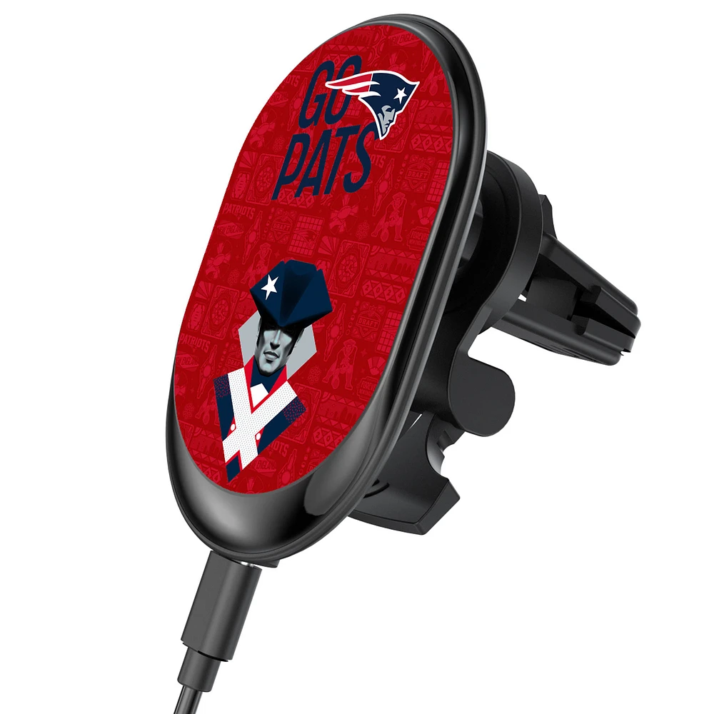 Keyscaper Black New England Patriots Wireless Magnetic Car Charger