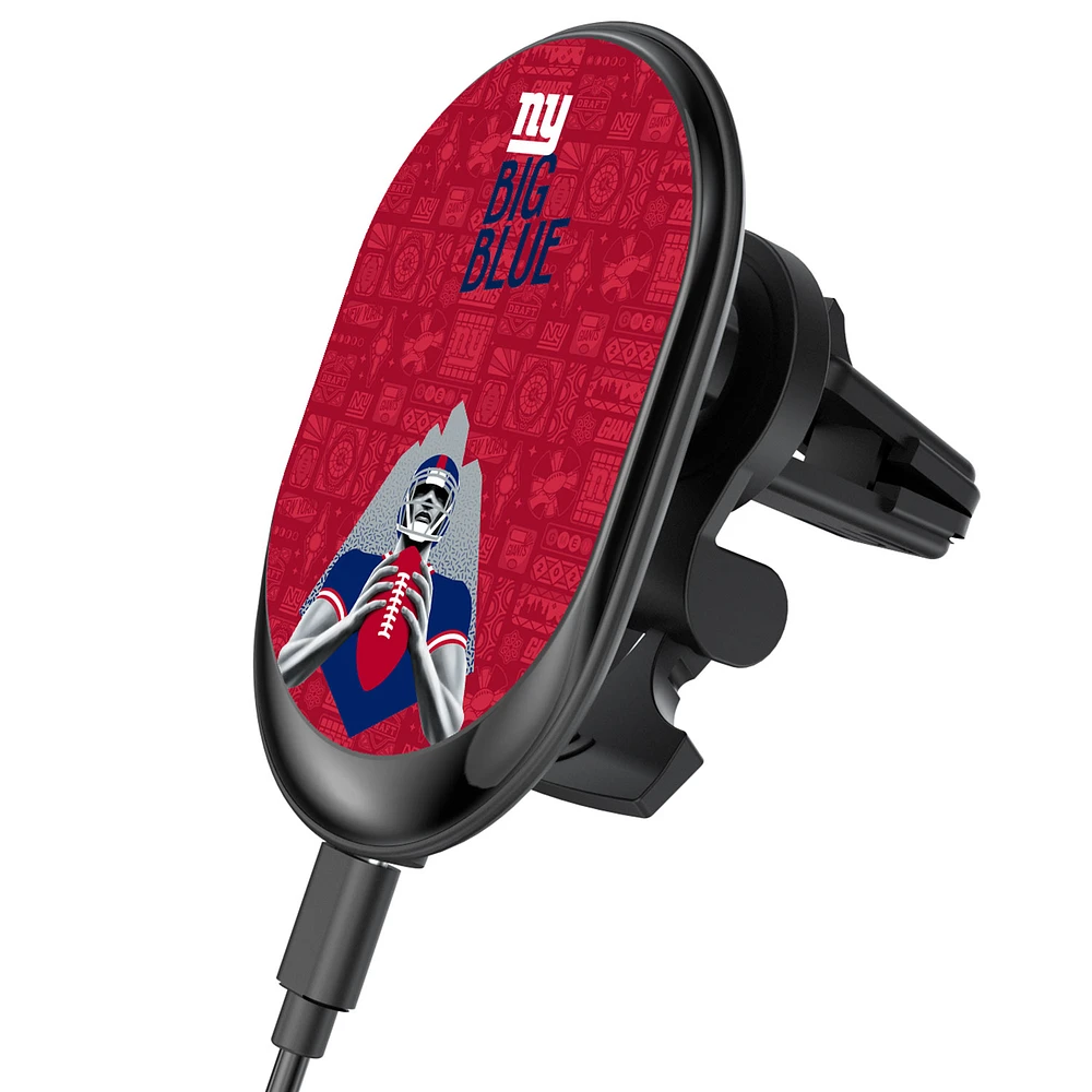 Keyscaper Black New York Giants Wireless Magnetic Car Charger