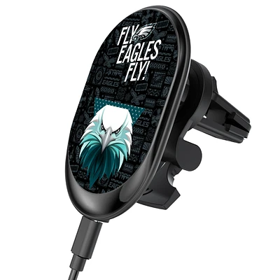 Keyscaper Black Philadelphia Eagles Wireless Magnetic Car Charger