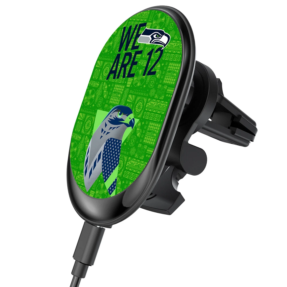 Keyscaper Black Seattle Seahawks Wireless Magnetic Car Charger