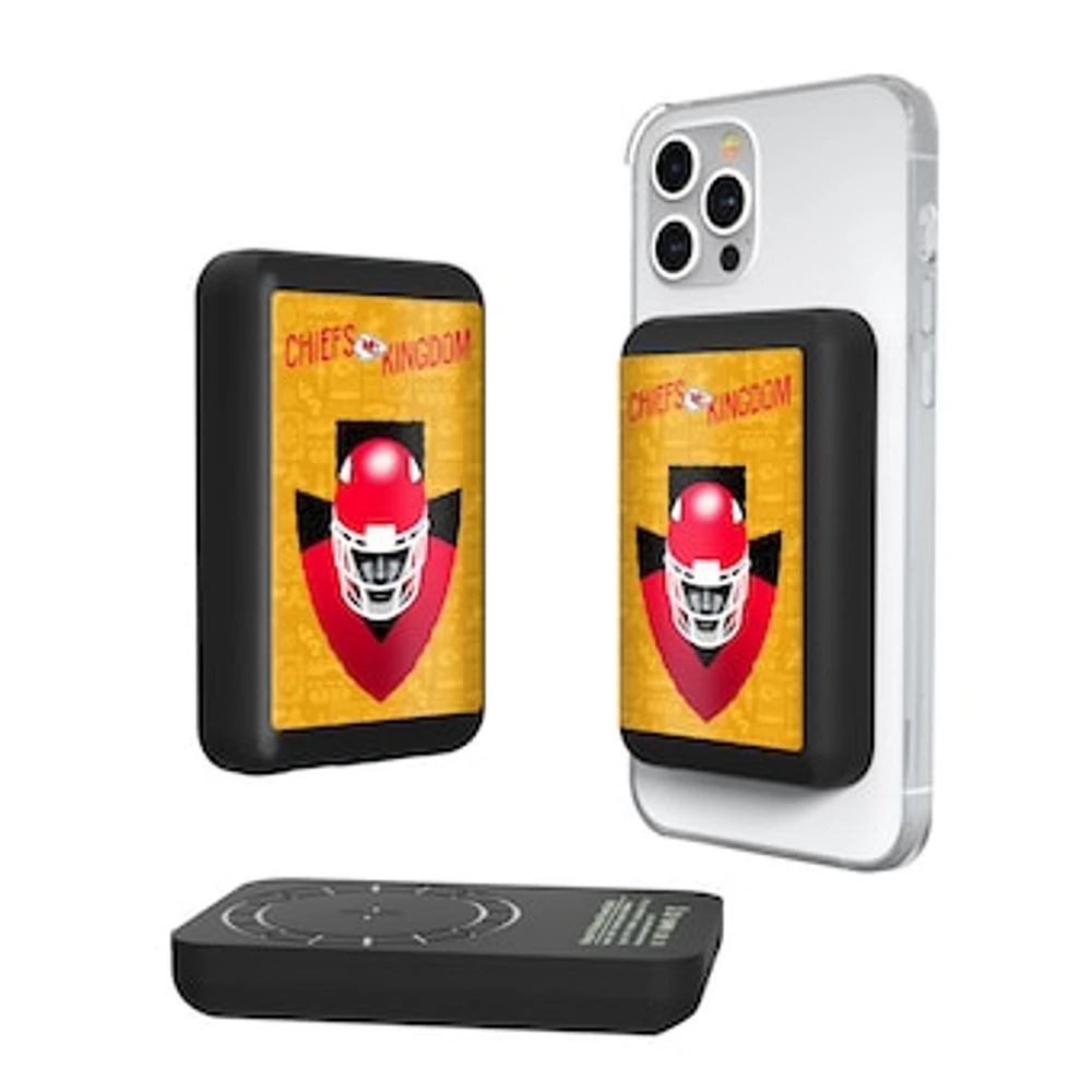 Keyscaper Black Kansas City Chiefs 5000mAh Wireless Magnetic Power Bank