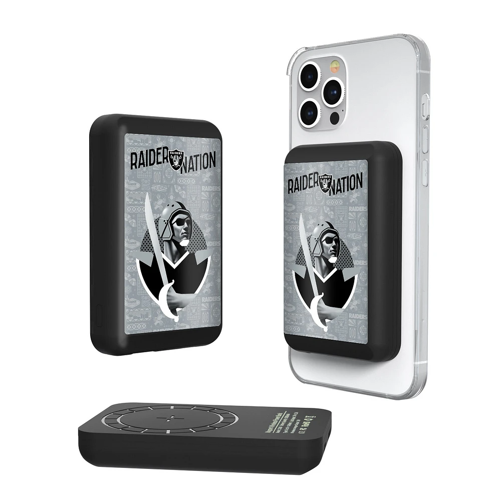 Keyscaper Black Las Vegas Raiders 5000mAh Wireless Magnetic Power Bank