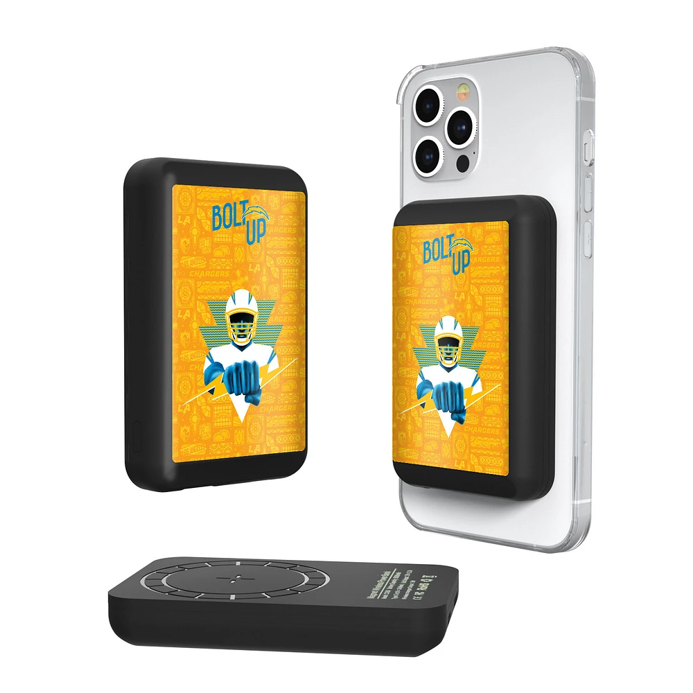 Keyscaper Black Los Angeles Chargers 5000mAh Wireless Magnetic Power Bank