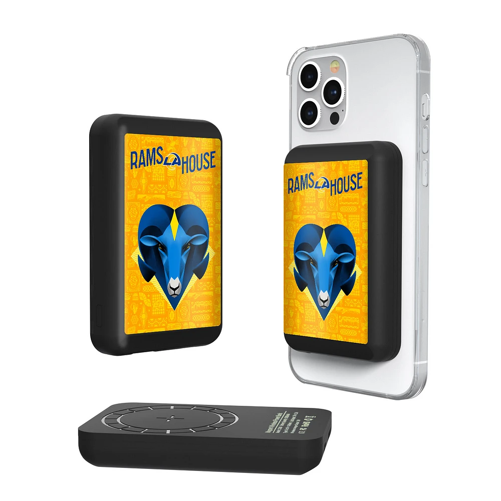Keyscaper Black Los Angeles Rams 5000mAh Wireless Magnetic Power Bank