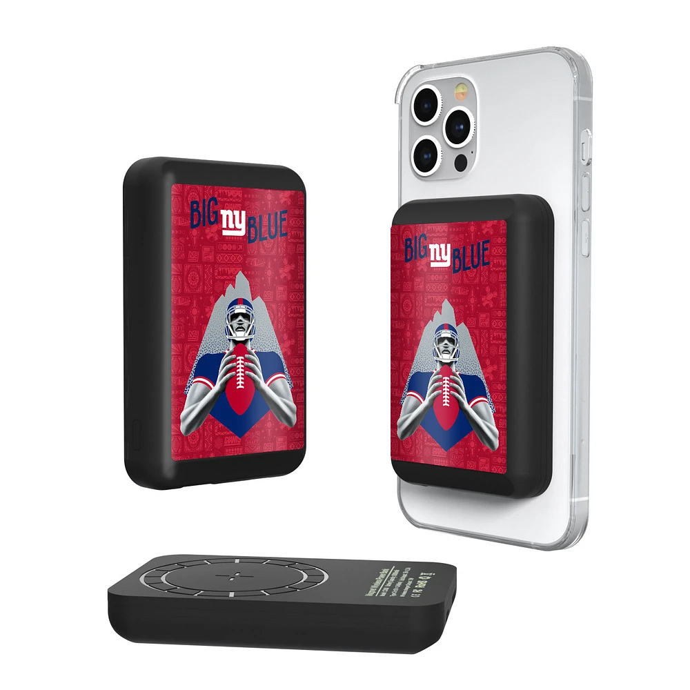 Keyscaper Black New York Giants 5000mAh Wireless Magnetic Power Bank