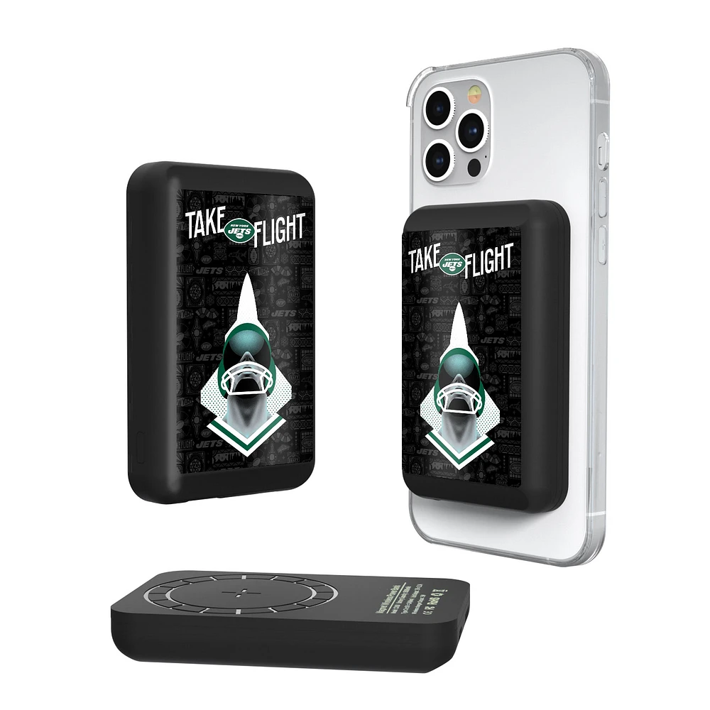 Keyscaper Black New York Jets 5000mAh Wireless Magnetic Power Bank