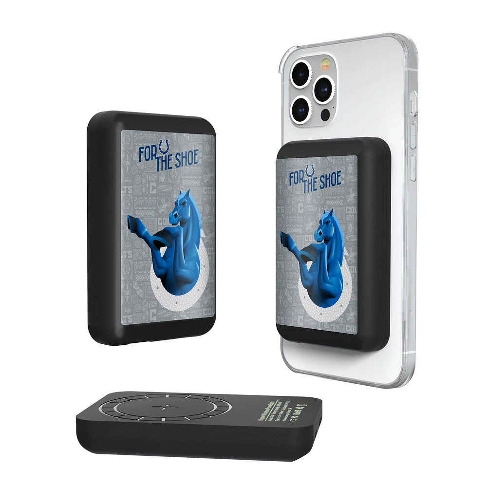 Keyscaper Black Indianapolis Colts 5000mAh Wireless Magnetic Power Bank