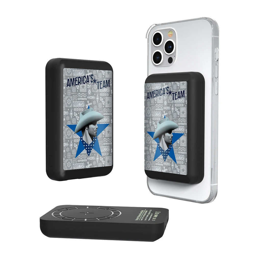 Keyscaper Black Dallas Cowboys 5000mAh Wireless Magnetic Power Bank