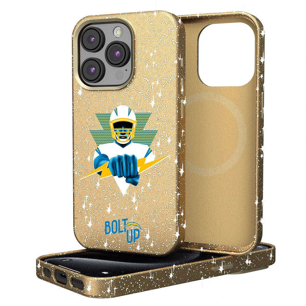 Keyscaper Gold Los Angeles Chargers 2024 Illustrated Limited Edition Bling iPhone Case
