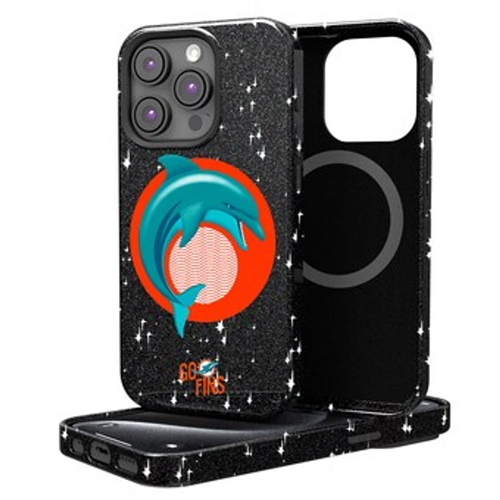 Keyscaper Black Miami Dolphins 2024 Illustrated Limited Edition Bling iPhone Case