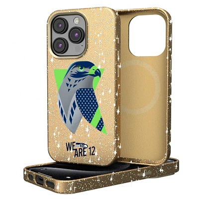 Keyscaper Gold Seattle Seahawks 2024 Illustrated Limited Edition Bling iPhone Case