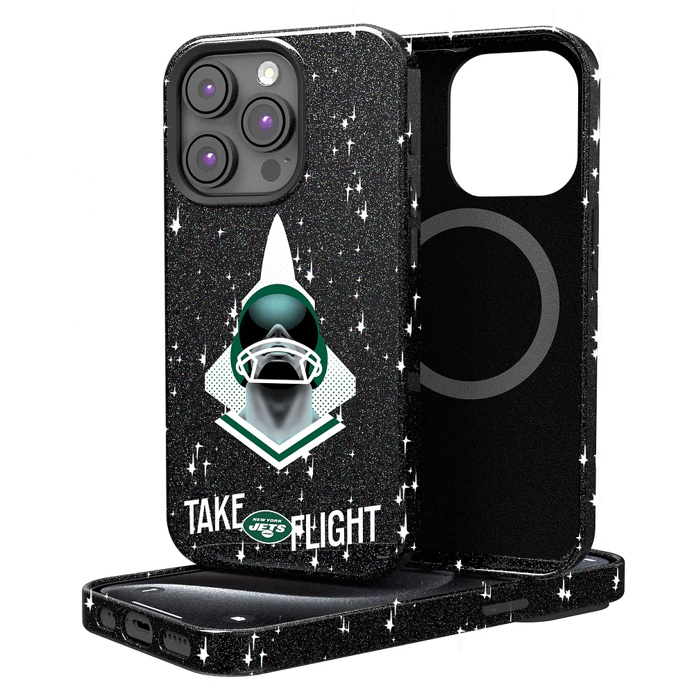 Keyscaper Black New York Jets 2024 Illustrated Limited Edition Bling iPhone Case