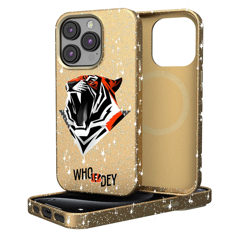 Keyscaper Gold Cincinnati Bengals 2024 Illustrated Limited Edition Bling iPhone Case