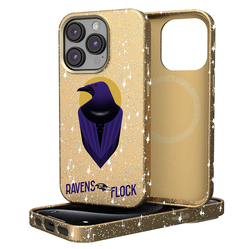 Keyscaper Gold Baltimore Ravens 2024 Illustrated Limited Edition Bling iPhone Case