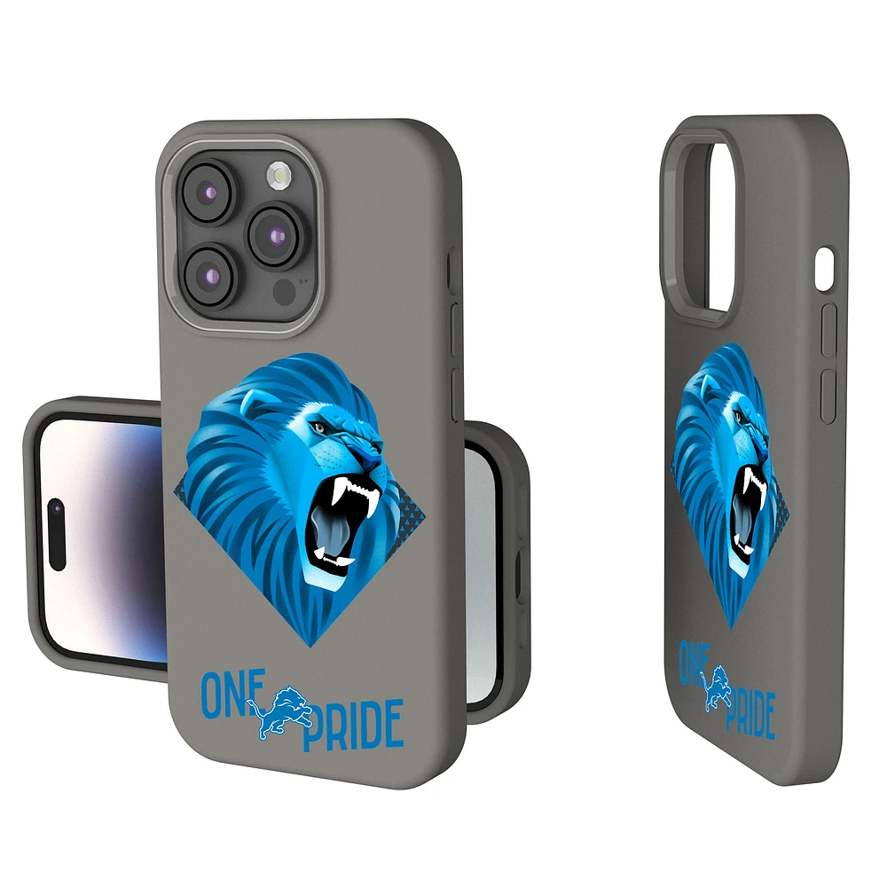 Keyscaper Gray Detroit Lions 2024 Illustrated Limited Edition Soft Touch iPhone Case