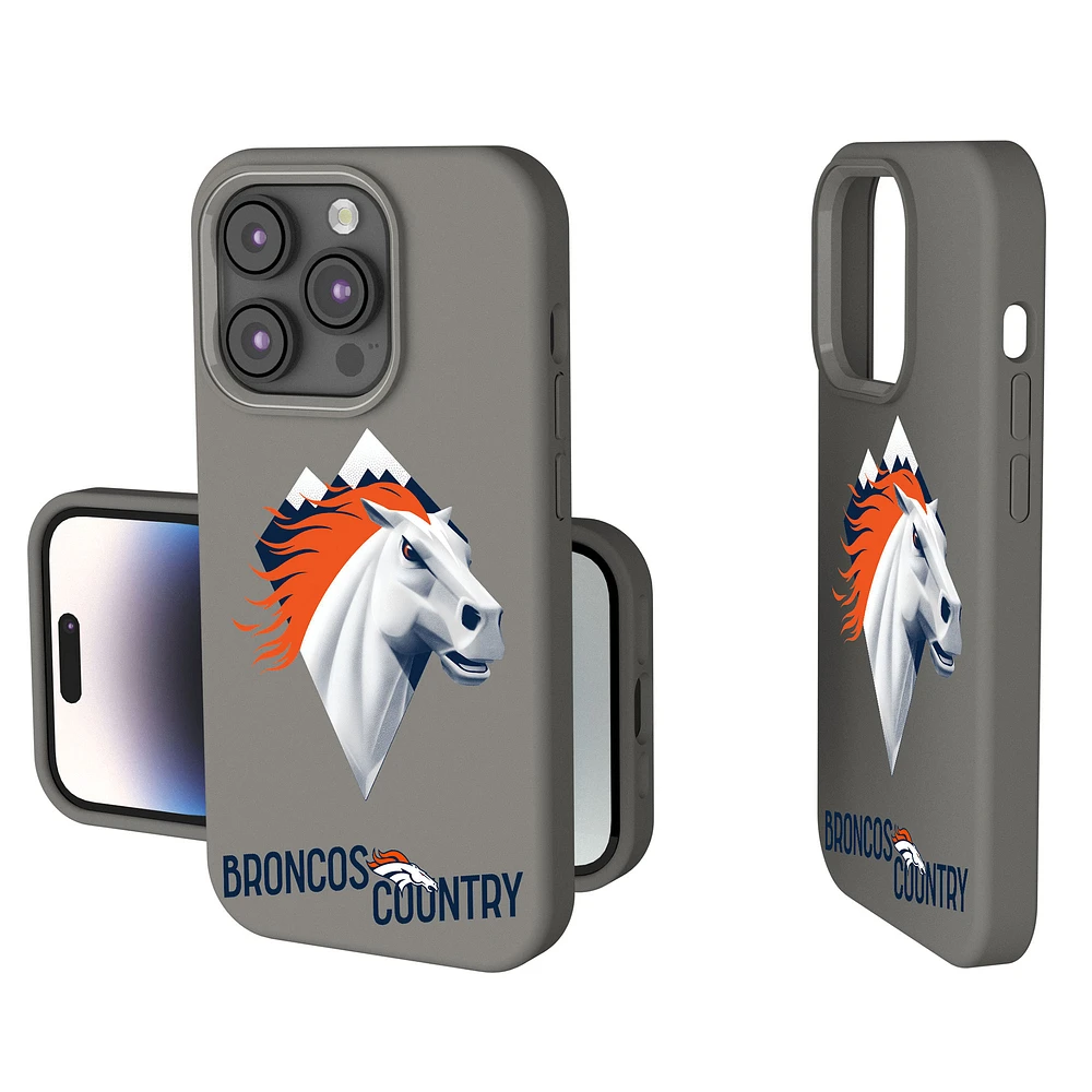 Keyscaper Gray Denver Broncos 2024 Illustrated Limited Edition Soft Touch iPhone Case
