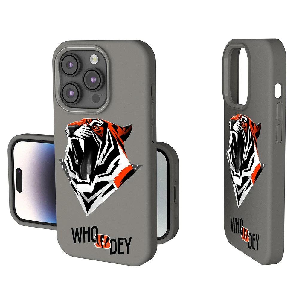 Keyscaper Gray Cincinnati Bengals 2024 Illustrated Limited Edition Soft Touch iPhone Case