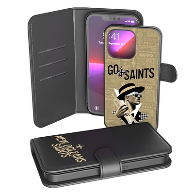 Keyscaper Black New Orleans Saints iPhone Wallet Case