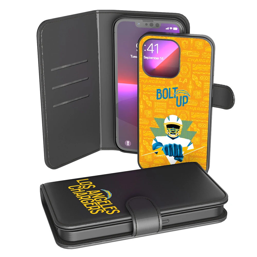 Keyscaper Black Los Angeles Chargers iPhone Wallet Case