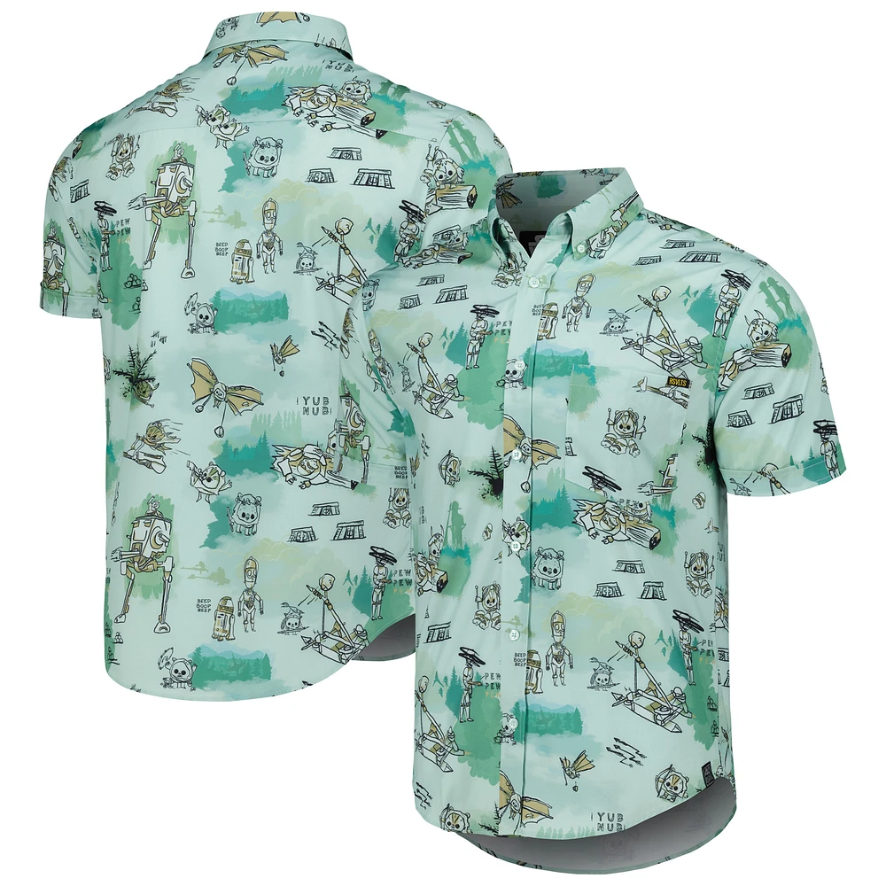 Unisex RSVLTS Green Star Wars Ewok Warriors KUNUFLEX Button-Down Shirt