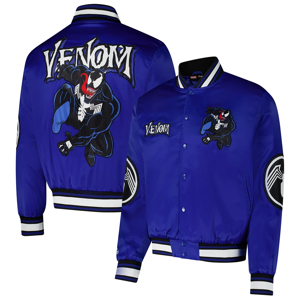 Men's Chalk Line Blue Venom Quilted Satin Full-Snap Jacket