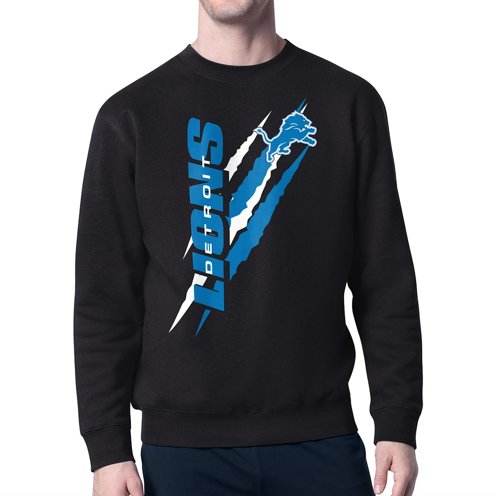 Men's Starter Detroit Lions Color Scratch Team Graphic Fleece Pullover Sweatshirt