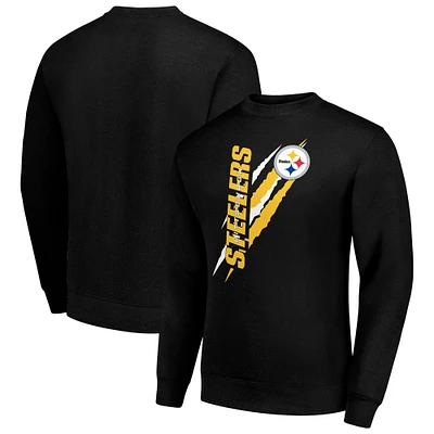 Men's Starter Pittsburgh Steelers Color Scratch Team Graphic Fleece Pullover Sweatshirt