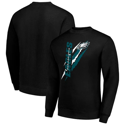 Men's Starter Philadelphia Eagles Color Scratch Team Graphic Fleece Pullover Sweatshirt