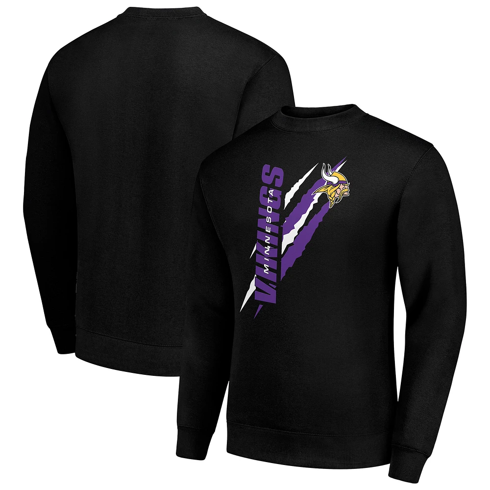 Men's Starter Minnesota Vikings Color Scratch Team Graphic Fleece Pullover Sweatshirt