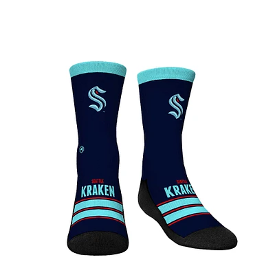 Youth Rock Em Socks Seattle Kraken Gametime Stripe Crew Socks