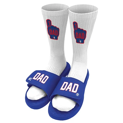 Unisex ISlide Royal Philadelphia 76ers #1 Dad Socks & Slide Sandals Bundle