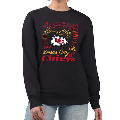 Women's G-III 4Her by Carl Banks Kansas City Chiefs Collage Graphic Fleece Pullover Sweatshirt