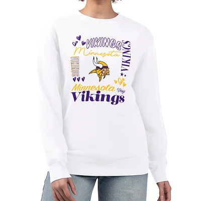 Women's G-III 4Her by Carl Banks Minnesota Vikings Collage Graphic Fleece Pullover Sweatshirt