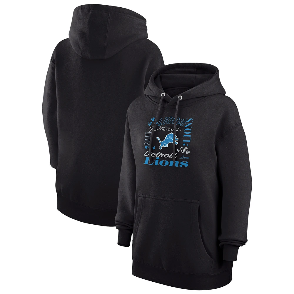 Women's G-III 4Her by Carl Banks Detroit Lions Collage Graphic Fleece Pullover Hoodie