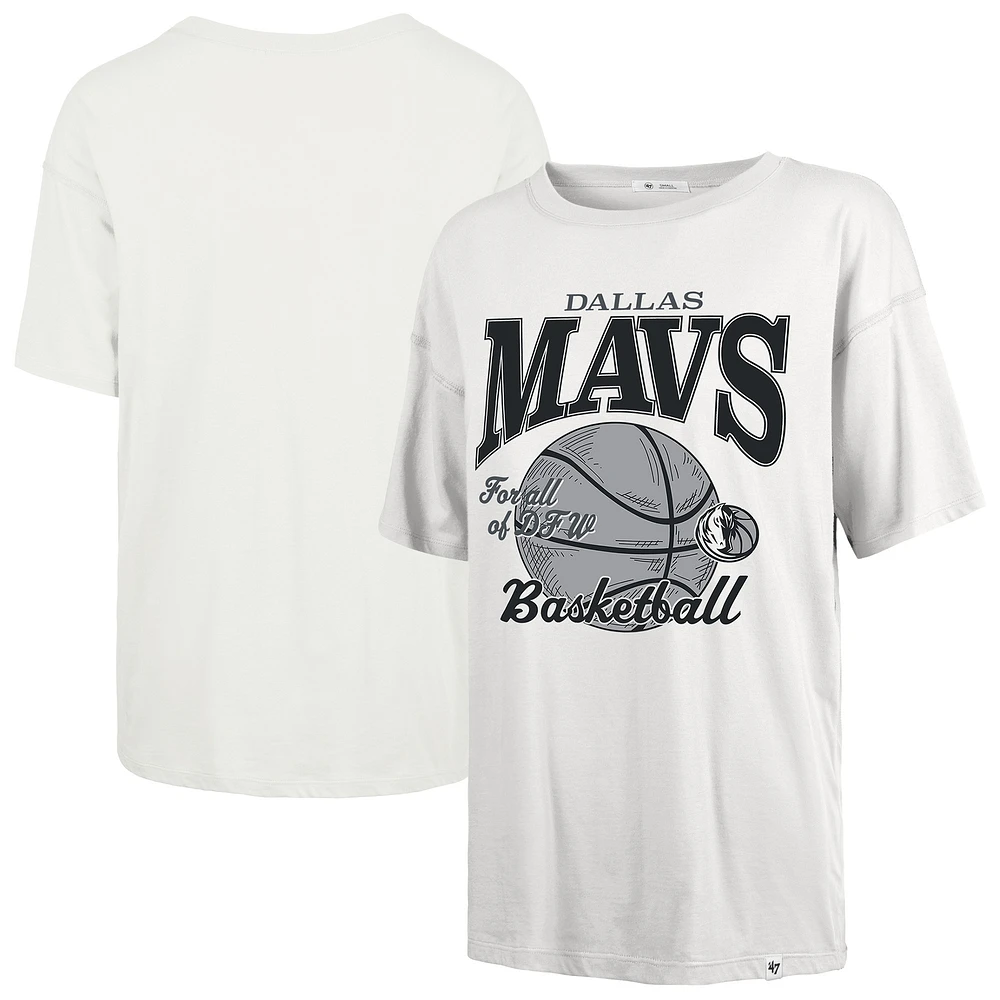 Women's '47 White Dallas Mavericks City Edition Down Court Sadie T-Shirt