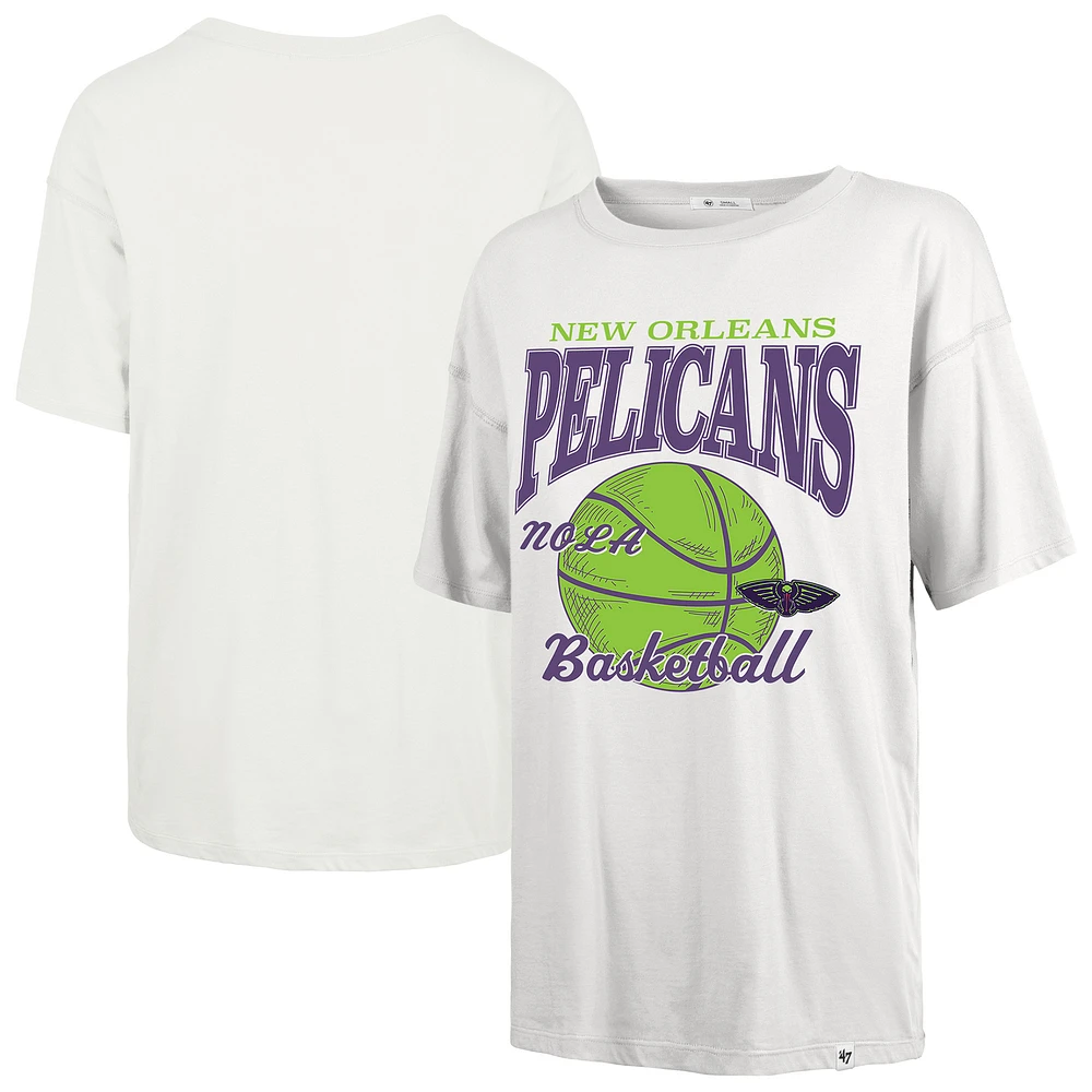 Women's '47 White New Orleans Pelicans City Edition Down Court Sadie T-Shirt