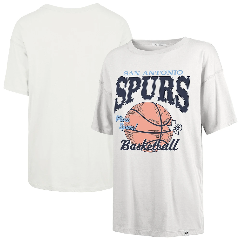 Women's '47 White San Antonio Spurs City Edition Down Court Sadie T-Shirt