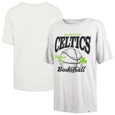 Women's '47 White Boston Celtics City Edition Down Court Sadie T-Shirt