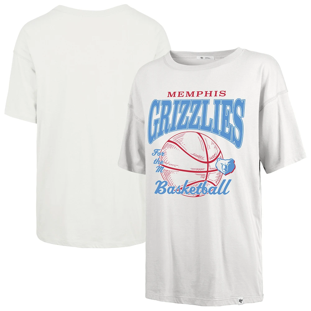 Women's '47 White Memphis Grizzlies City Edition Down Court Sadie T-Shirt