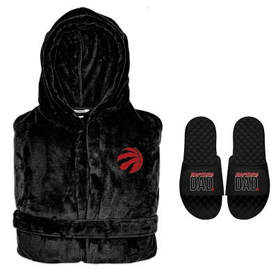 Men's ISlide Toronto Raptors Dad Robe & Slide Sandals Bundle