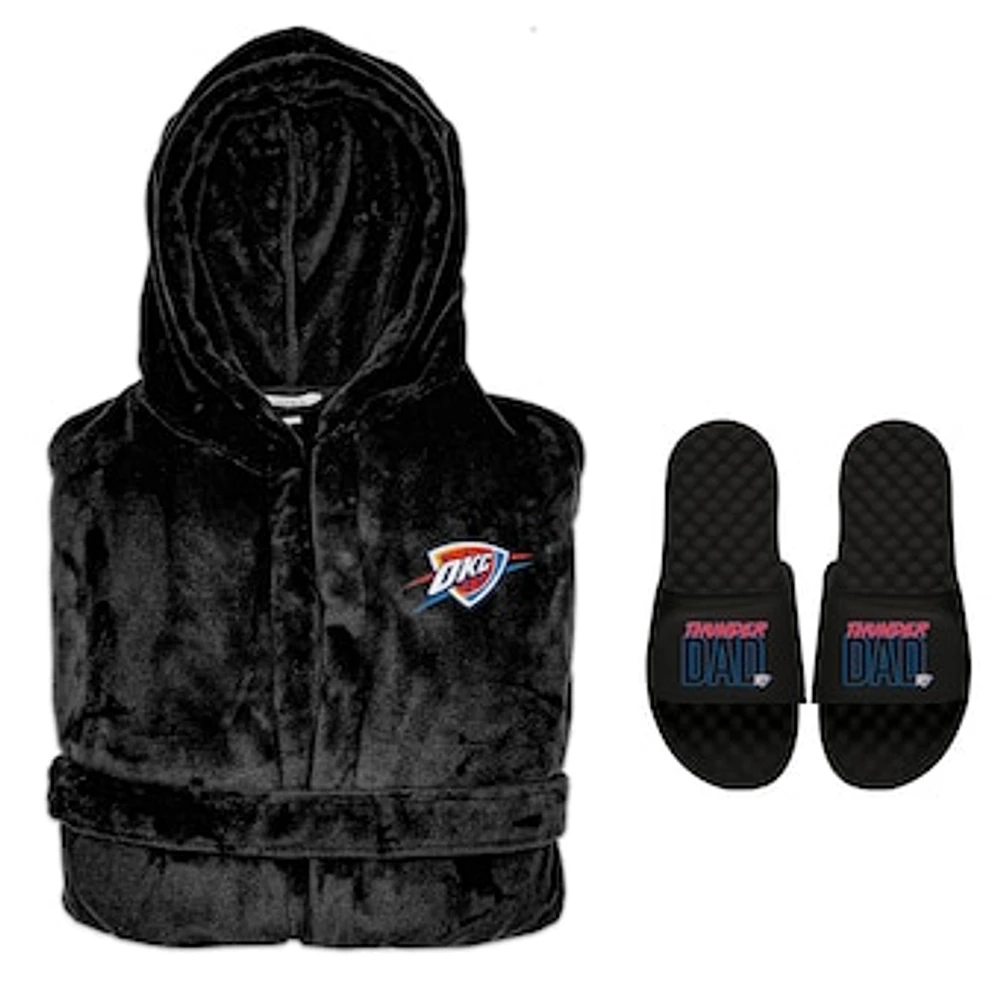 Men's ISlide Oklahoma City Thunder Dad Robe & Slide Sandals Bundle