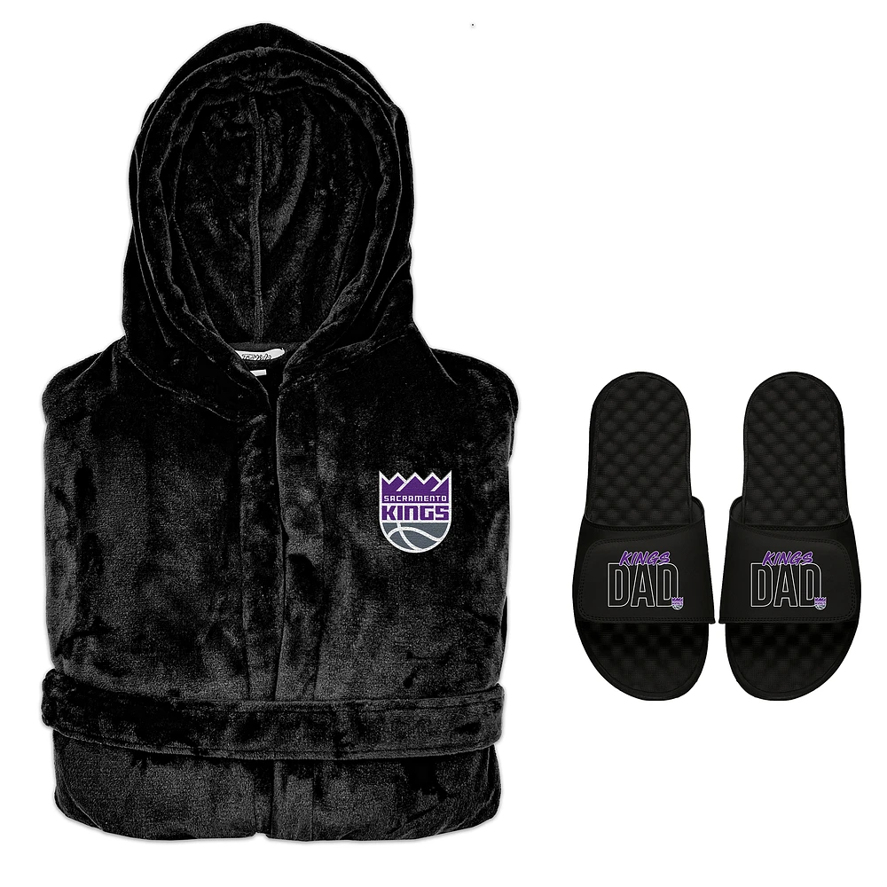 Men's ISlide Sacramento Kings Dad Robe & Slide Sandals Bundle