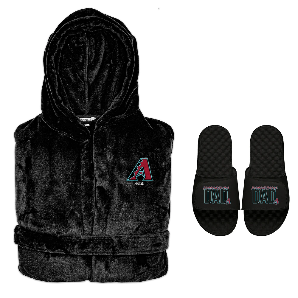 Men's ISlide Arizona Diamondbacks Dad Robe & Slide Sandals Bundle