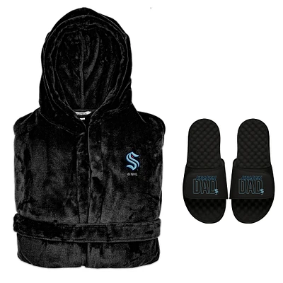 Men's ISlide Seattle Kraken Dad Robe & Slide Sandals Bundle