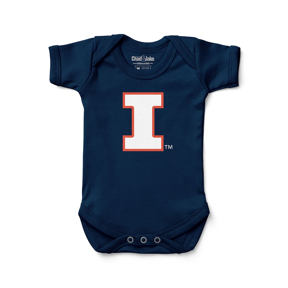 Infant Chad & Jake Navy Illinois Fighting Illini Primary Logo Bodysuit