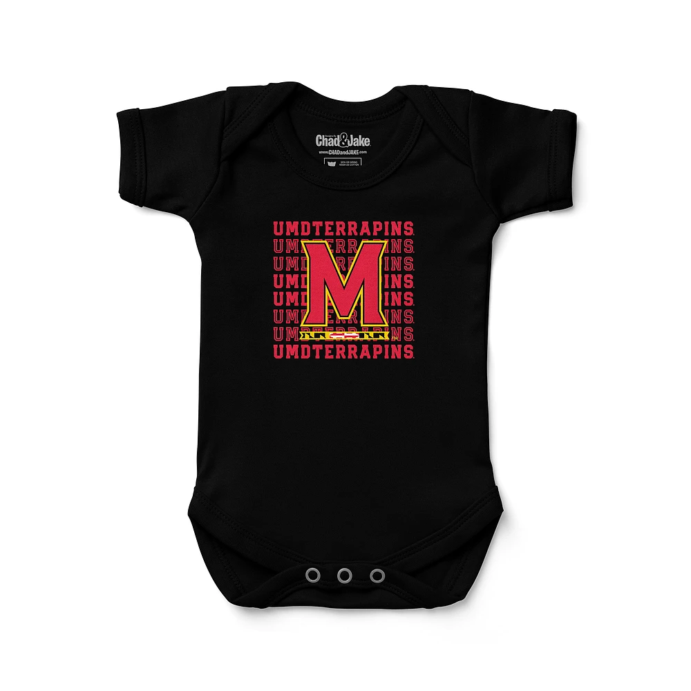 Infant Chad & Jake Black Maryland Terrapins Retro Bodysuit