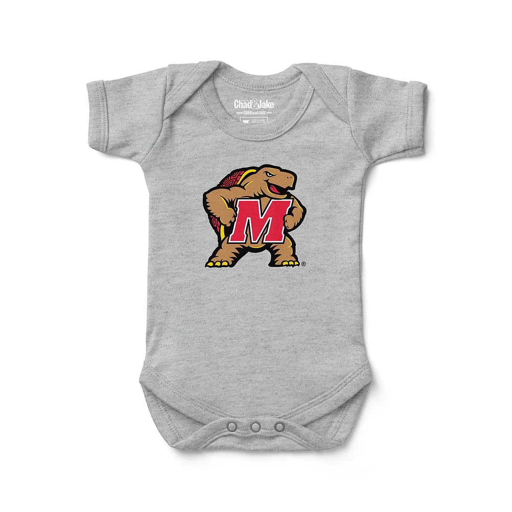 Infant Chad & Jake Heather Gray Maryland Terrapins Mascot Bodysuit