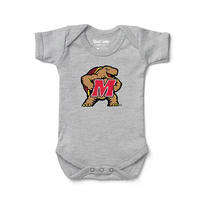 Infant Chad & Jake Heather Gray Maryland Terrapins Mascot Bodysuit