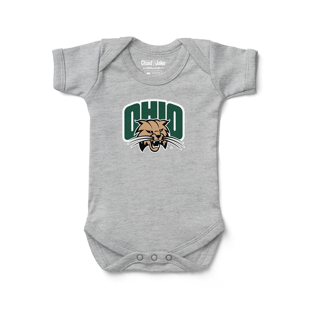 Infant Chad & Jake Heather Gray Ohio Bobcats Primary Logo Bodysuit
