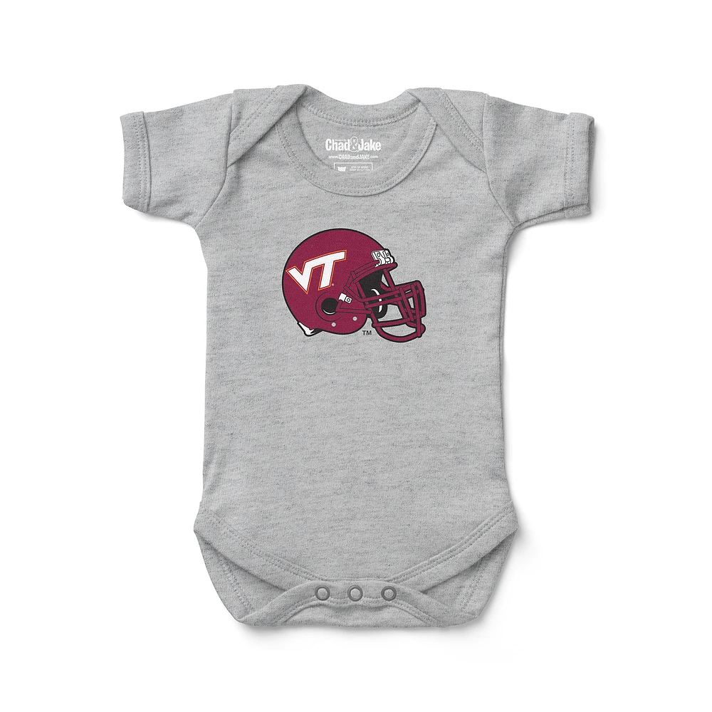 Infant Chad & Jake Heather Gray Virginia Tech Hokies Helmet Bodysuit